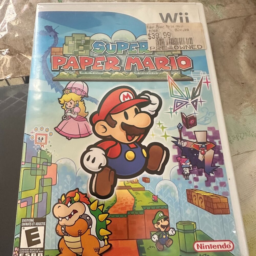 Super Paper Mario Nintendo Wii 2007 Tested Working CIB Complete w/ Manual Reg Ca